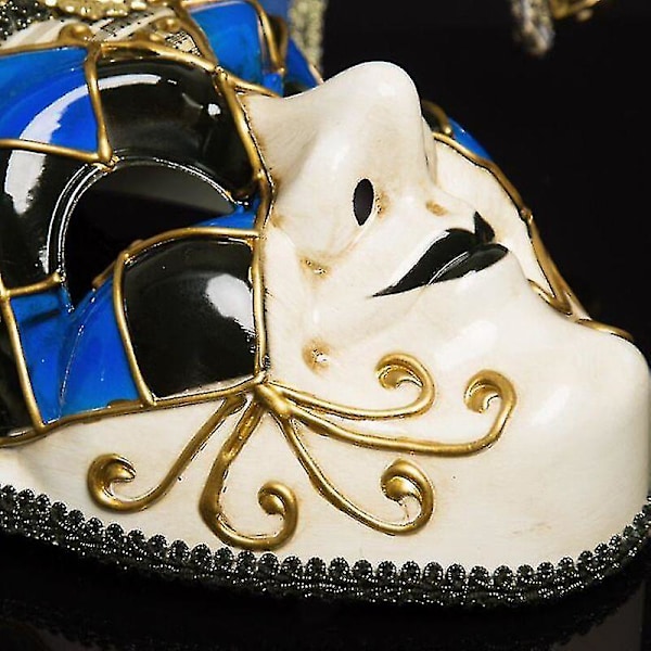 Halloween-festmask för karneval, Italien Venedig Maskerad Jul Cosplay Mask (BLÅ)