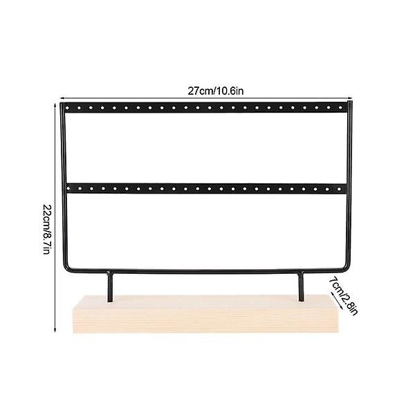 46 hullers metal smykkeholder øreringe halskæde display stativ bøjle opbevaring organizer sort