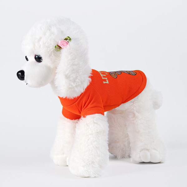 HANBING Djurkläder och Casual Velvet Design Wear Hundsporttröja (Gul L)