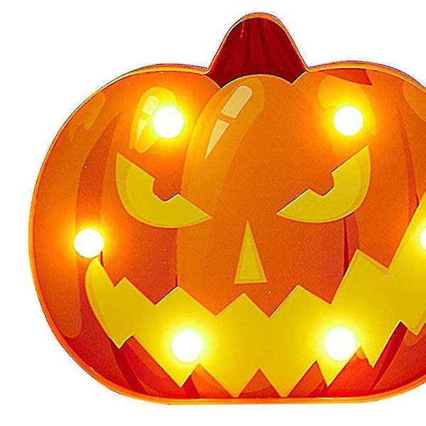 3-pak LED Gresskar Nattlys Skrivebordsdekorativ Lampe For Halloween Borddekor