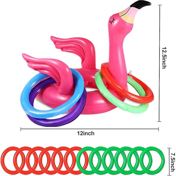 15 stycken uppblåsbara flamingo pool leksaker ringkastspel festdekorationer strandleksaker Lh-1