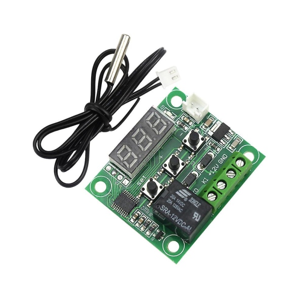 2 stycken W1209 temperaturregulatormodul, DC 12V mikrodigital termostat, elektronisk temperaturkontrollmodul, -50-110°C, med vattentät NTC P