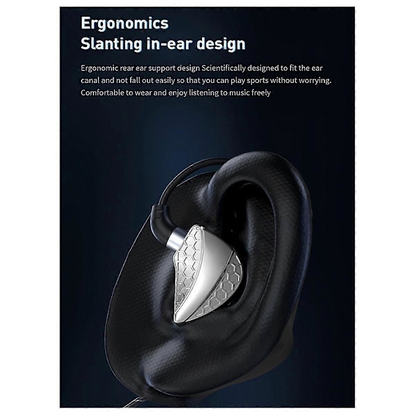 QKZ Hi6T Hörlurar HiFi Hörlurar Dynamisk Driver IEM Stereo Surroundljud Musikhörlurar Hi-Res med Mikrofon In-Ear Sport Gaming Hörlurar-A
