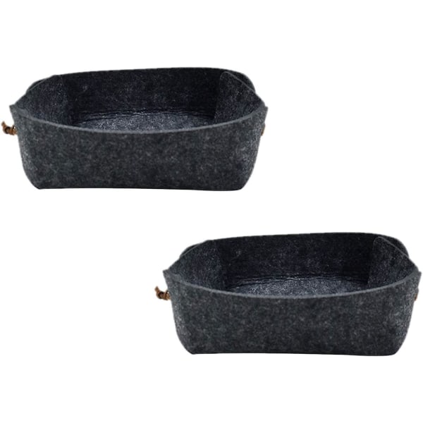 2 Pack Fold Durable Felt Desktop Storage Basket Box Organizing Basket for Home/Office/Writing Desk Lovely