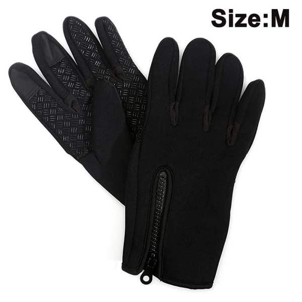 Kosketusnäytölliset juoksuhanskat miehille ja naisille - Thermal Winter Glove Glove Liners pyöräilyyn ja ajamiseen - Ohuet, kevyet ja lämpimät urheiluhanskat (M）