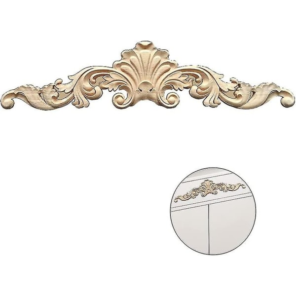 Træ Ornamenter 4 Stykker Håndværk Træskab Møbler Udskæring Hjørne Træ Ornament Umalet Applikation Ramme Dekoration Træ Ornamenter Håndlavet wo