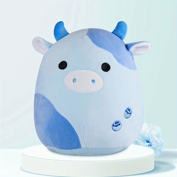 Plush-lelu Mustikka Lehmä Täytetty Eläin Pehmolelu, Upea Lahja Lapsille Faneille Syntymäpäiville, Jouluun, Ystävänpäivään, Musta