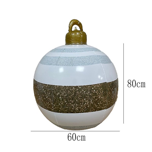Oppblåsbar julepyntkule, LED-fjernkontrolllys julekule hage festlig arrangement av ballonger (stil 4)