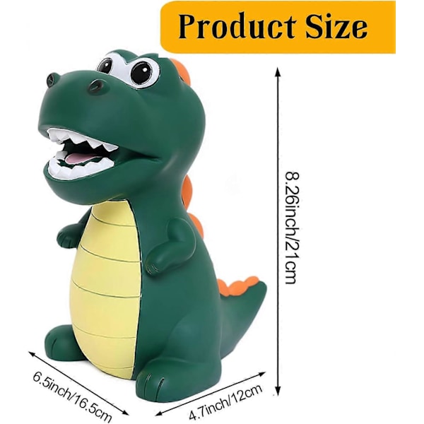 Dinosaurie Spargris för Pojkar, Okrossbar Plast Dinosaurie Myntbank Söt Pengaburk för Jul/Födelsedagspresent