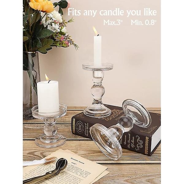 Ljuslykta i glas [3-pack], transparent ljuslykta, kristalljuslykta inkl