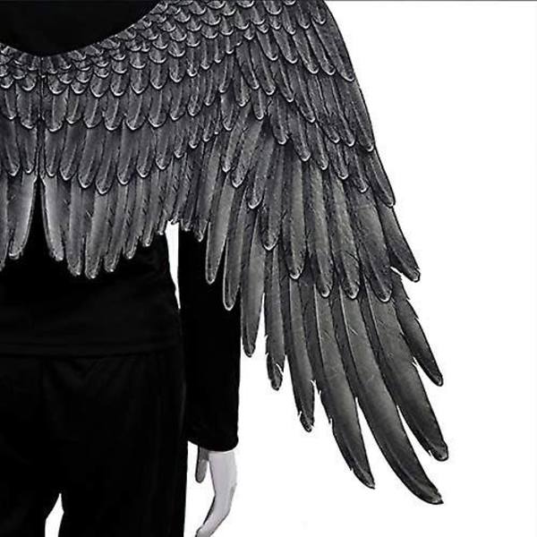 1 Förpackning 3D Änglavingar Kostym Med Elastiska Remmar Halloweenfest Mardi Gras Cosplay Tillbehör (färg: svart)