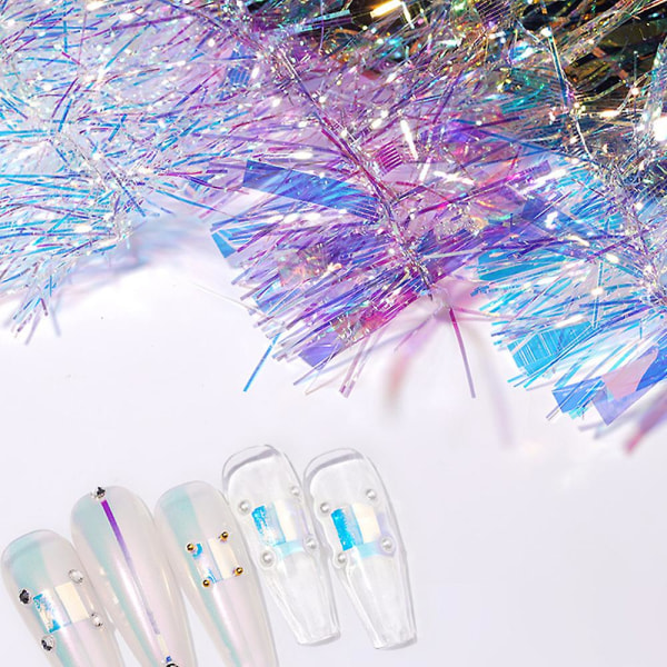 Cellofan neglekunstklistermærker, holografiske regnbueklistermærker Gradient Uregelmæssig Bar Candy Stickers