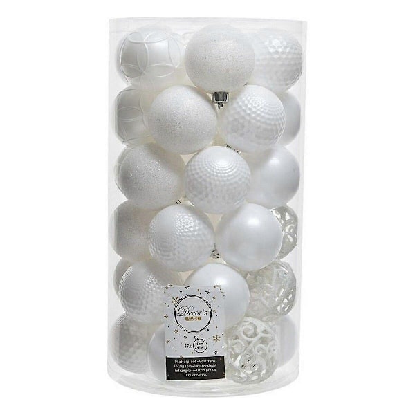 Julgranskulor Decoris Vita Ø 6 cm (37 stycken)