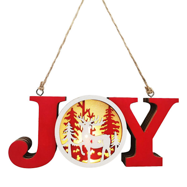HOME JOY Dörrskylt Elk Julgran Hängande Skylt Vägg Trä Julhängande Dekoration (B)