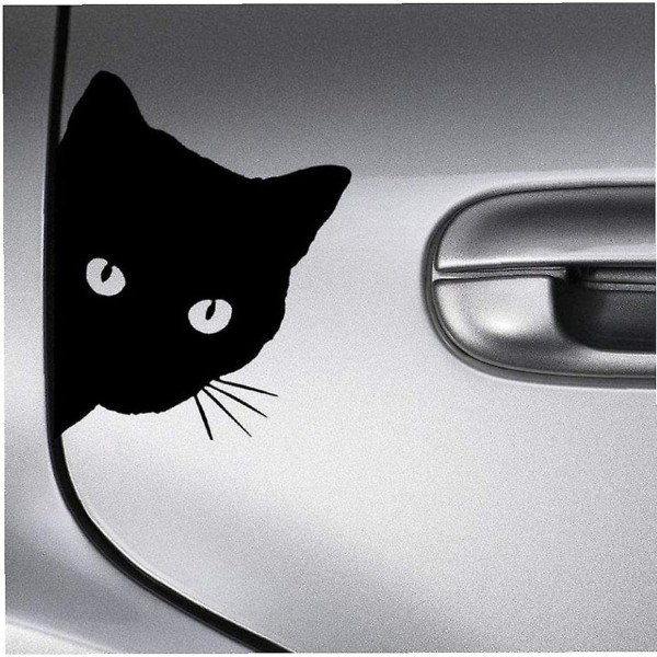 Bilklistermærker Cat Stripes on The Car Body Stickers Sjove dørklistermærker til hjemmevæg Autotilbehør, sort, 18*15 cm
