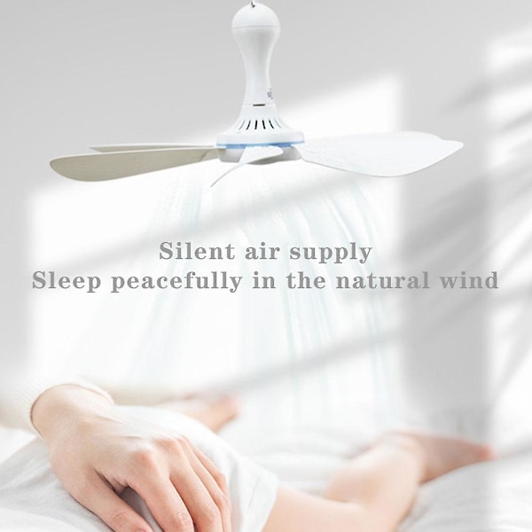 Mini 6 Blade USB-drevet loftsventilator baldakinventilator til camping seng sovesal telt