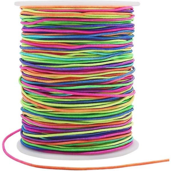 1 mm elastisk snor, 328 fod farverig stræksnor til perler, armbåndsgave