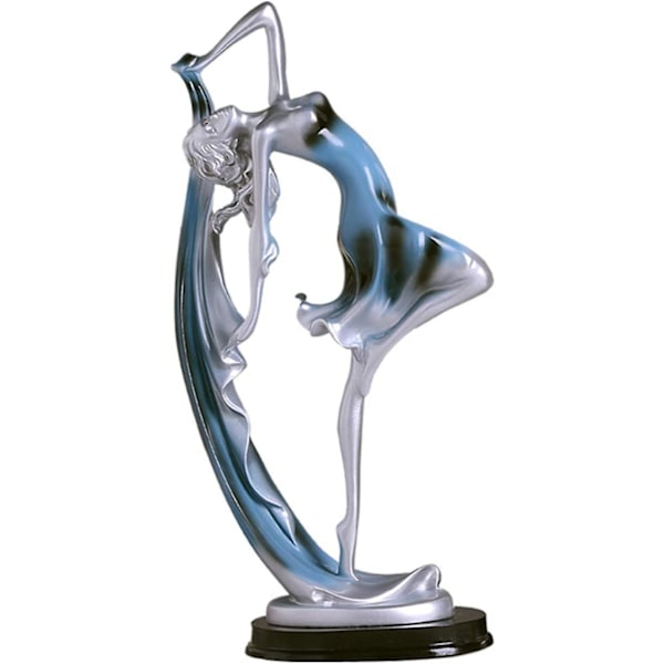 1 st Resin Dansare Staty Dansande Action Staty Hantverk Heminredning för Skåp, Vardagsrum, Bokhylla Hemskulptur, Blå, 22CM i höjd