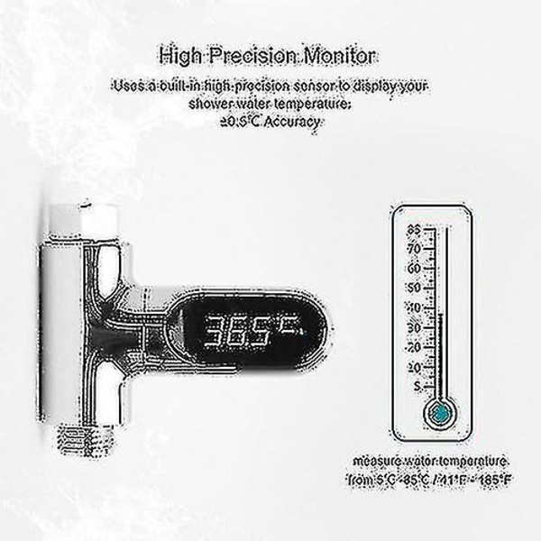 LED-skjerm Vannmåler Digital Dusjtermometer Bad Temperaturmåler Vanntemperatur, LED Vanntemperaturmåler Visuell Vanntemperatur Per