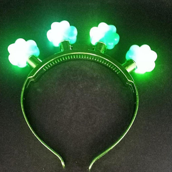 St. Patricks Dag Lysende Pandebånd med Kløver til Kvinder og Piger