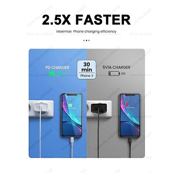 PD 20W USB C-laddare för APPLE iPhone 12 13 11 14 Pro Max Plus Mini Snabbladdning XR X XS SE USB Typ C-kabel för iPhone-laddare EU-laddare och kabel