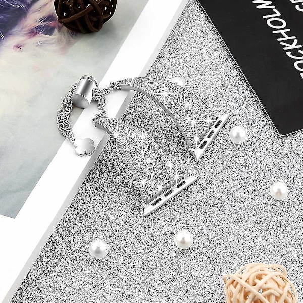 Kompatibel med Apple Watch-armband 38 mm 42 mm kvinnor, unikt metallarmband