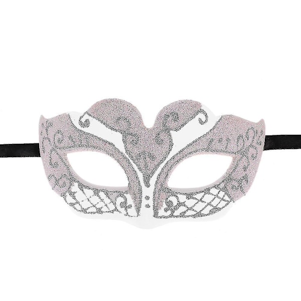 Valkoinen Festnight Sexy Muovi Phantom Puolimaski Halloween Masquerade Ball Mask Glitter-Koristeella