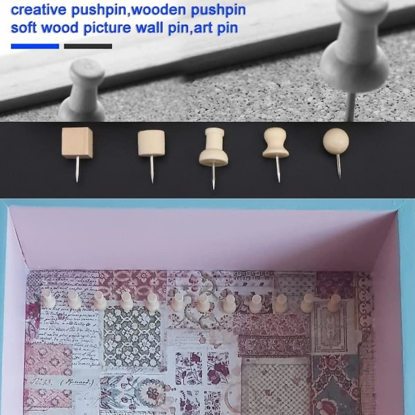 180 st häftstiftstift Nautral trä dekorativa gör-det-själv-verktyg 10 mm för hemmakontor hantverksprojekt