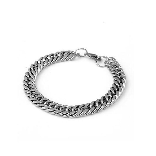 Herr armband i rostfritt stål, handgjord kedja - Herr armband i silver - Herr armband - Herrsmycken - 18 cm * 10 mm * 4