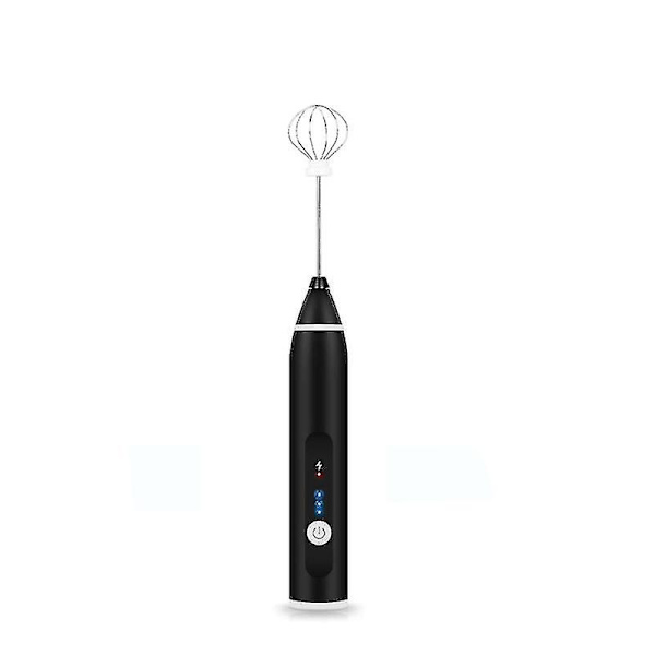Elektrisk melkeskummer USB-oppladbar, visp, skummer, svart