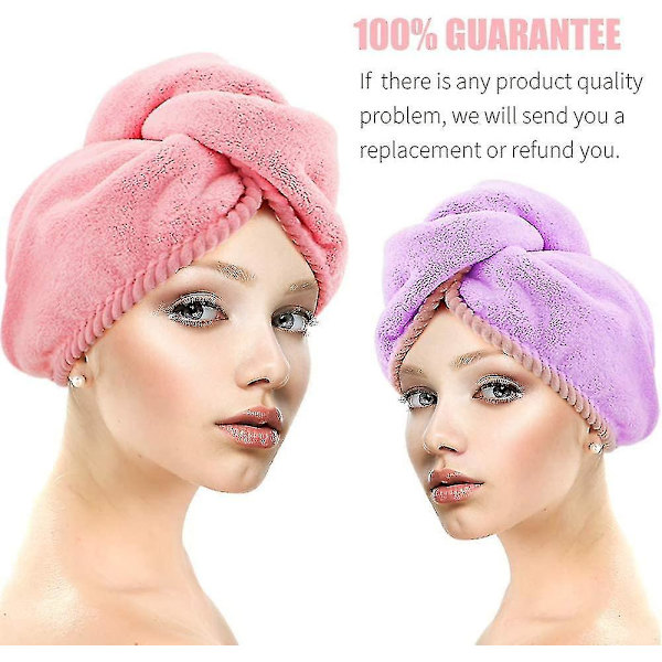 Mikrofiber Handduks Turban, 2-pack Hårturban Handduk Snabbtorkande Barn Snabbtorkande Hårturban Wrap För Kvinnor Och Flickor, 65 X 25 Cm