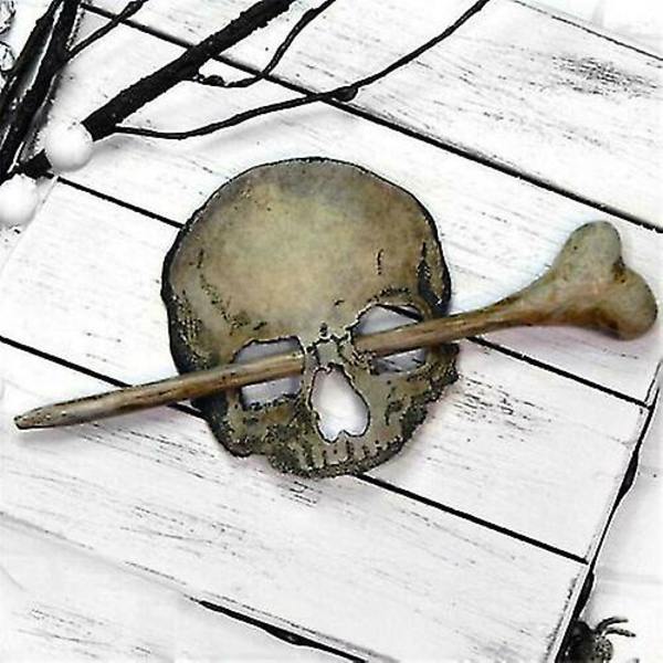 Halloween-hiusneula Käsintehty Goottilainen Kallo Hiusneula - Liukuva Kiinnitys Tekoluilla