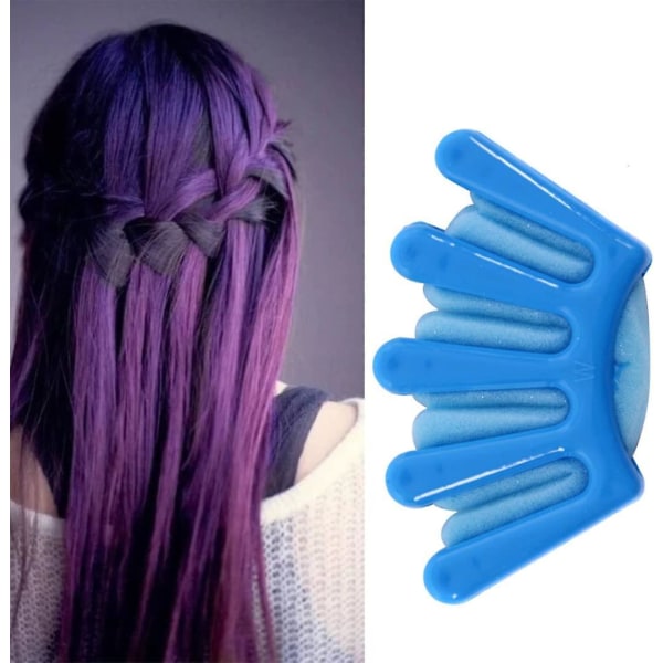 1 kpl Sponge Hair Braider Monitoiminen hiusten punontatyökalu French Twist Plait Hair Braider kämmenen muotoinen tee-se-itse -hiusmuotoilutarvikkeet (sininen).