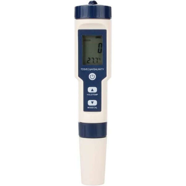 Vattenkvalitetsmätare - 5 i 1 digital TDS/EC/Salthalt/PH/Temperaturmätare för vattentestning