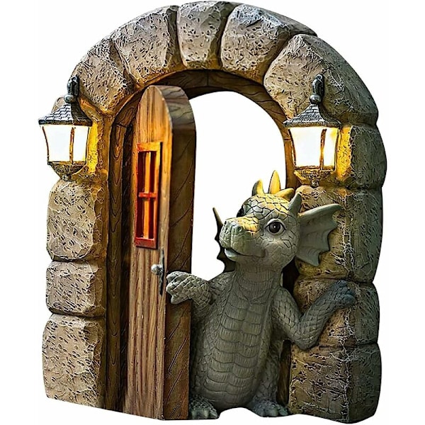 Drak Skulptur-Öppen Dörr Drake Prydnad-Kreativ Prydnad Prydnad Design Drake Prydnad Hem Trädgård