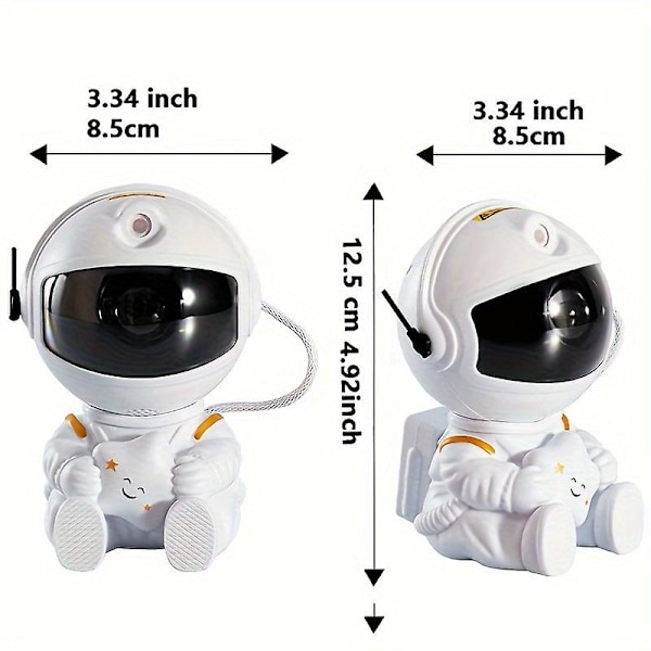 1pc Astronaut Stjärnhimmel Projektorlampa Kosmonaut Atmosfär Nattljus Plast Rymdman Laser Nebula Ljus Med Ryggsäck Knapp Display Fjärrkontroll