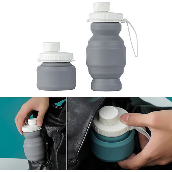 320ML Silikon Vatten För Sportdryck Camping Resor Cykling Vattenkokare Fällbar Vattenflaska Vattenkopp