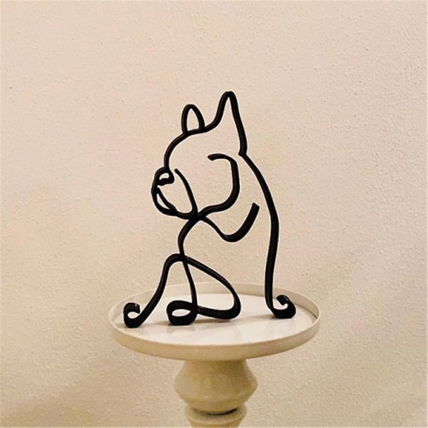 Moderne abstrakt minimalisme metall hjemme art deco ornament statue (Bulldog)