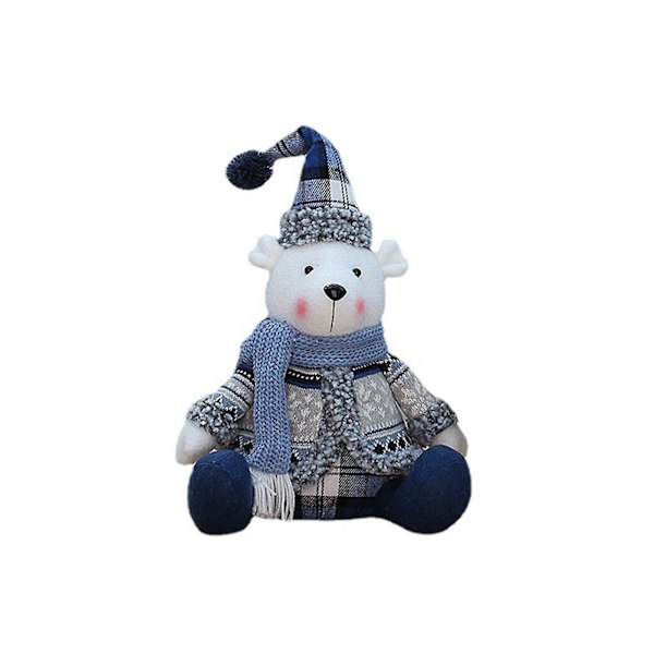 Julbjörnsplyschleksak Ornament Björndockor Bär Juldräkt Halsduk Juldekoration Present (B)