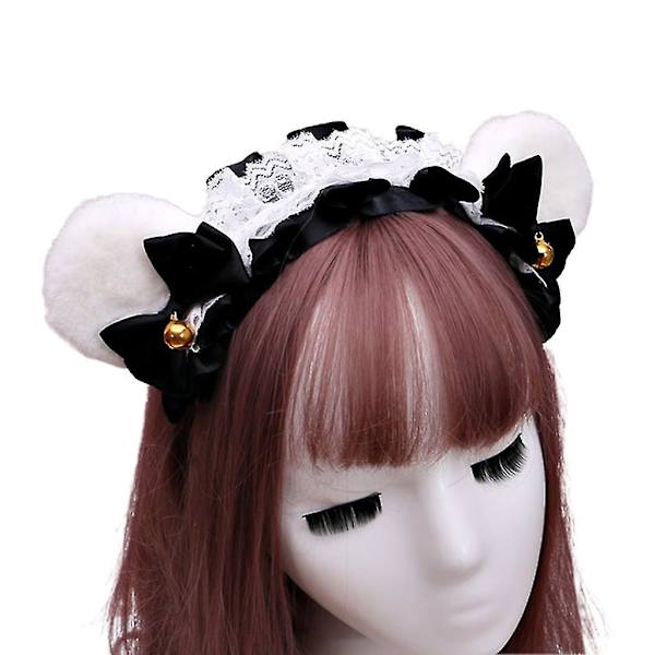 Gotisk Lolita Hodeplagg Pikerødt Blonder Hårtilbehør Cosplay Bjørnører Hodebånd