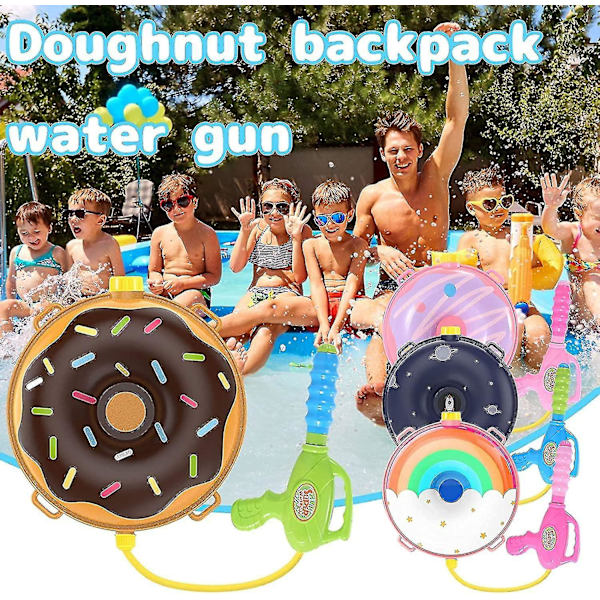 Bærbar Donut Vandpistol Rygsæk Til Børn (Marineblå)