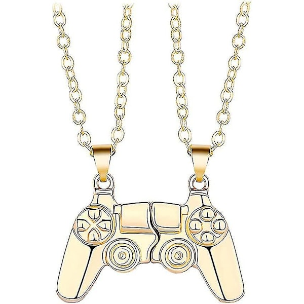 Spelkontroll Halsband (Guld), Magnetiskt Legeringspar Halsband, Svart Silver Magnetisk Delad i Hälften