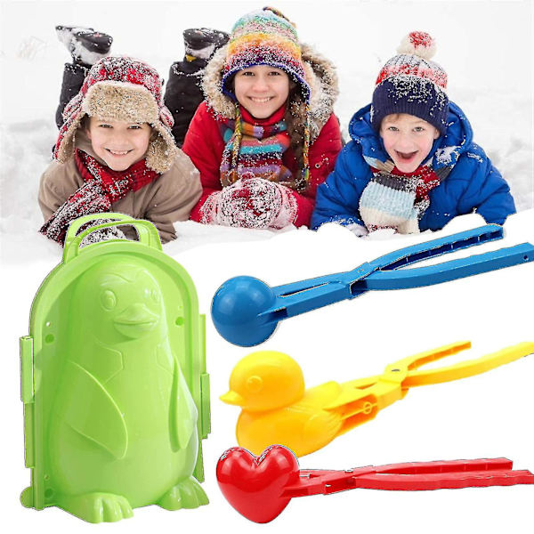 Snöbollsmaskin 4-pack Hjärta Snögubbe Sfärisk Form Snöbollsmaskin Klämma Plast Snöbollsmaskin Verktyg Sandbollsklämma Snöleksaker För Barn Och Vuxna[jl]