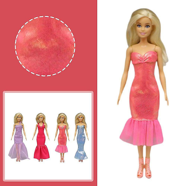 Barbie docka 30 cm klä upp leksak, flickors lekstuga, barns prinsessleksak, sovrumsdekoration (rosa)