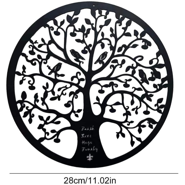 Metallväggkonst, Livets träd Metallväggkonst, Metallträdfamiljeskylt, Livets träd Väggdekor, Heminredning, Perfekt presentidé, 28 cm