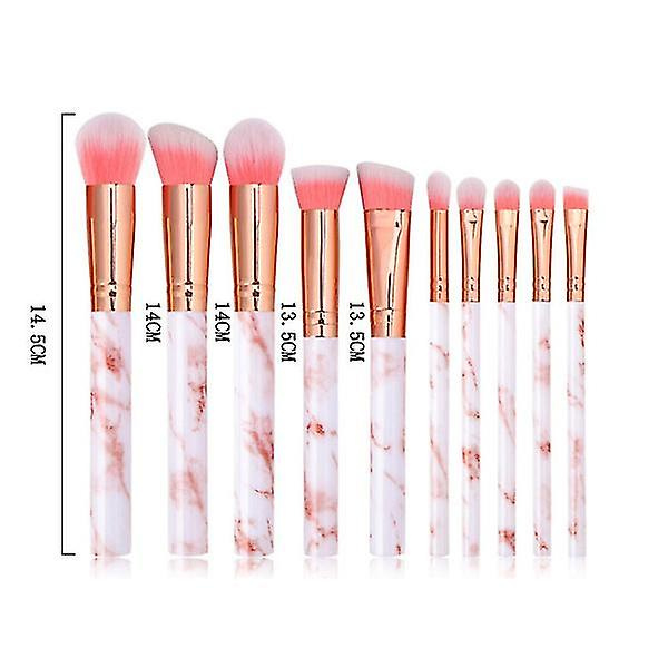 10 stk Makeup Pensler Sæt Kosmetik Pulver Øjenskygge Foundation Blush Blanding Skønhed Makeup Pensel Maquiagem Niuniu（hvid）