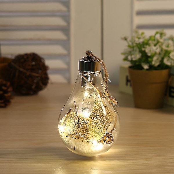 2 st Transparent Julkula Juldekoration Kreativ Simulerad Glödlampa Julgran D
