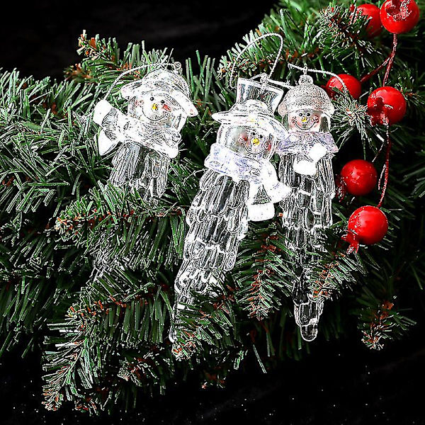 Juldekoration - Iskristaller för Julgranen (Klar) (3-pack)