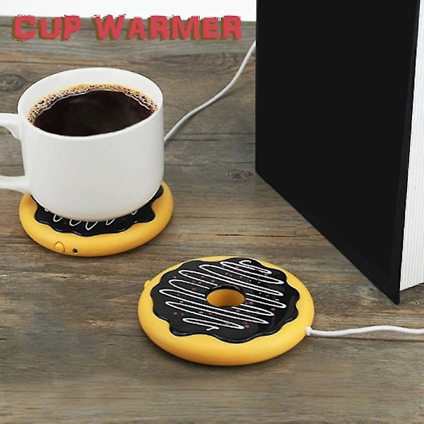 USB-koppvarmer med indikatorlys og bryter, USB-koppvarmer for kontor Niuniu (gul)
