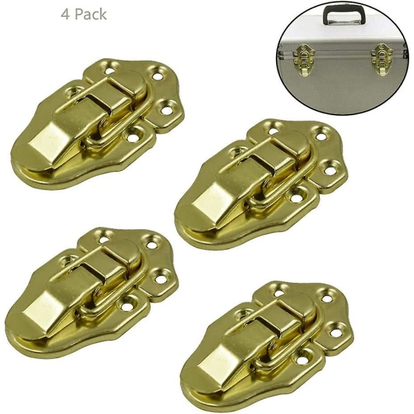 4 Set Guld Metall Resväska Anknäbbslåda Haspar Spännen Växla Spärrhake Haspar Bagage Låda Spärrhake Haspar